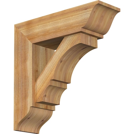 Ekena Millwork Balboa Traditional Rough Sawn Bracket w/ Offset Brace, Western Red Cedar, 8"W x 26"D x 26"H BKT0806X26X26BOA01RWR